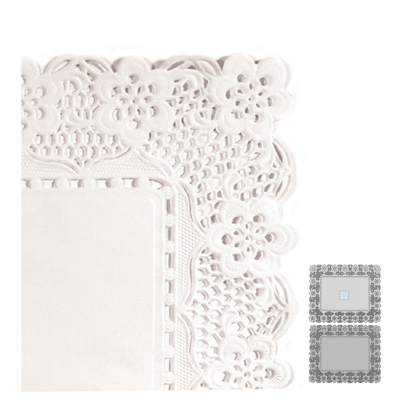 Naperon Foglio bianco fiore rettangolare Naperon Foglio bianco fiore rettangolare